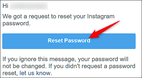 reset instagram password