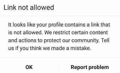 instagram-link-not-allowed
