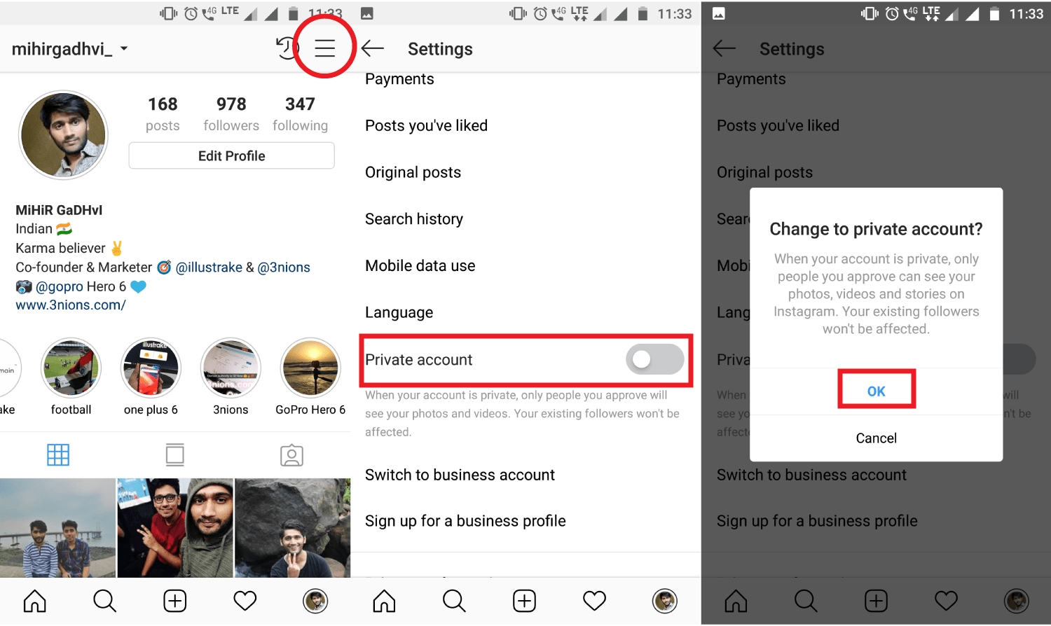 instagram videos private