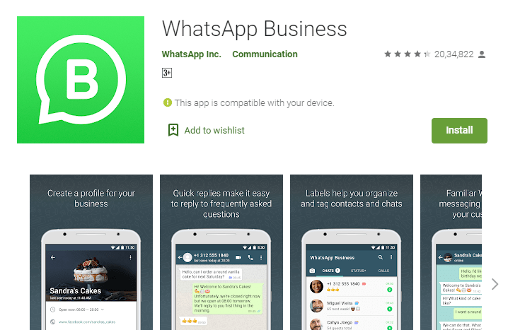 can whatsapp business account see status