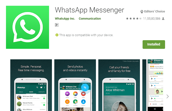 whatsapp installation problems android